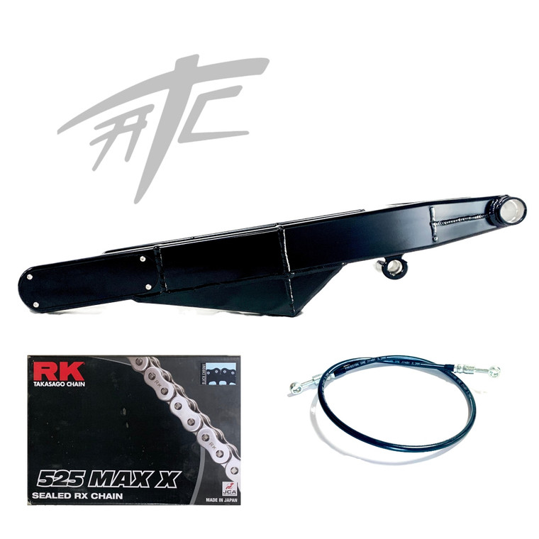 BLACK STEALTH STOCK WIDTH EXTENDED ARM CHAIN BRAKE LINE 08-20 SUZUKI GSXR600 750