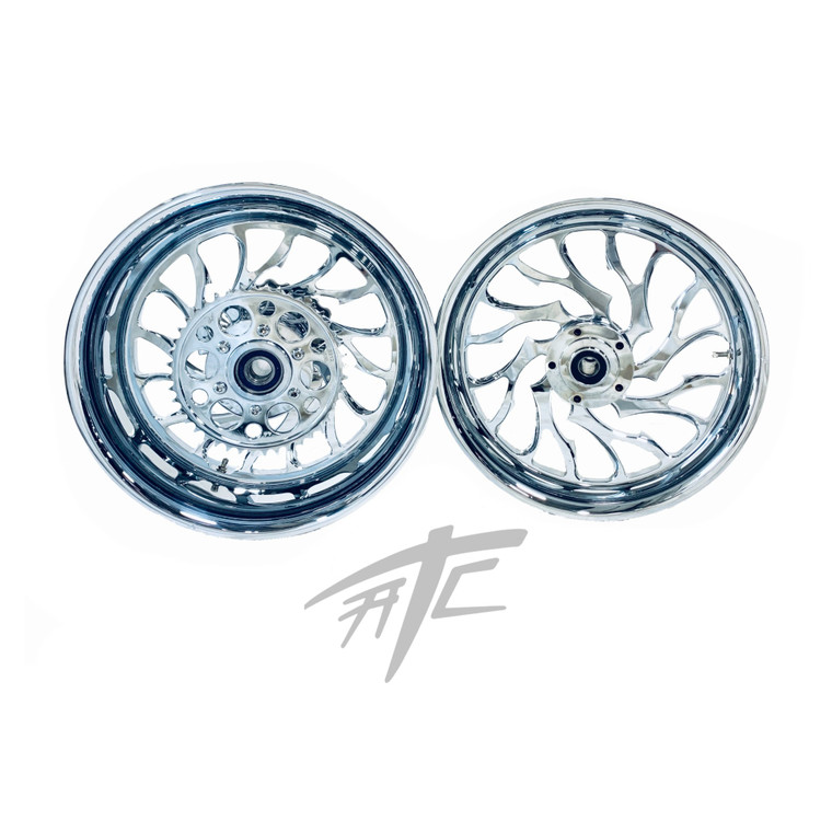 240 FAT TIRE KIT CHROME HELLIAN WHEELS BLACK STEALTH 12-22