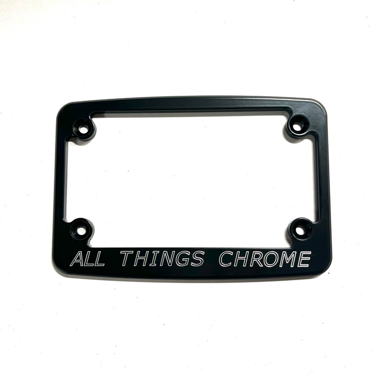 HD ALL THINGS CHROME BLACK CONTRAST LICENSE PLATE FRAME 06-11