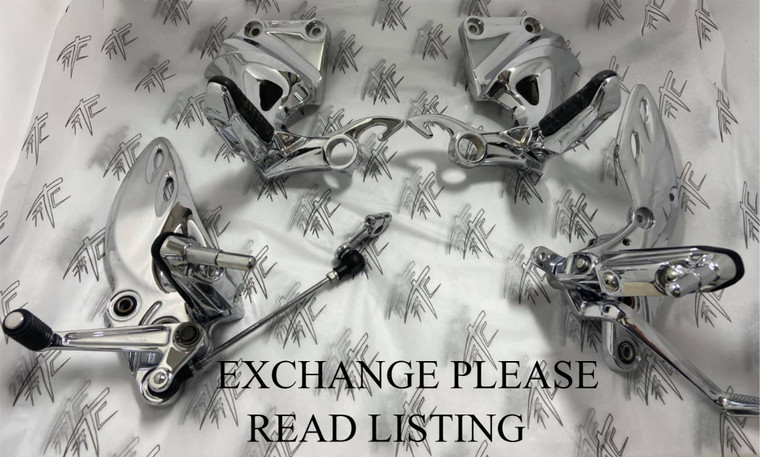HAYABUSA EXCHANGE CHROME OEM FRONT AND REAR PEGS BRACKETS COMPLETE 08-20 SUZUKI