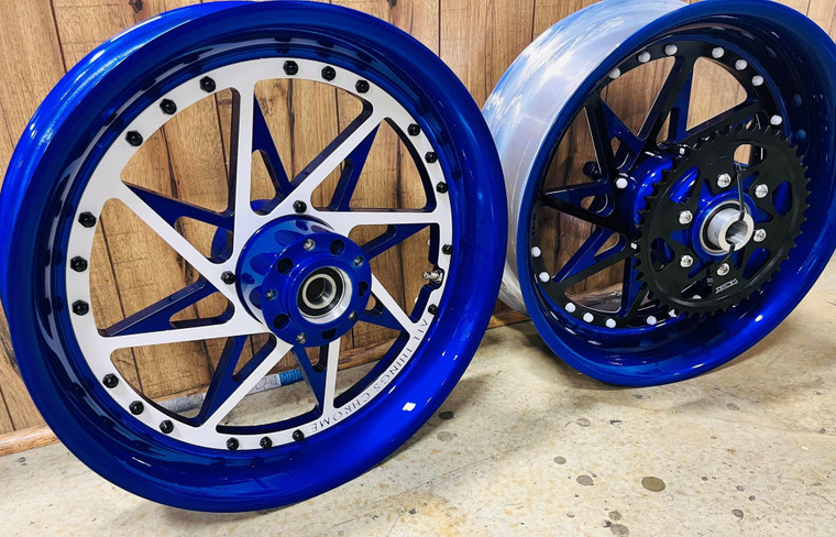 NINJA 330 BLUE-WHITE-BLACK SWITCHBACK WHEELS 12-22 KAWASAKI NINJA