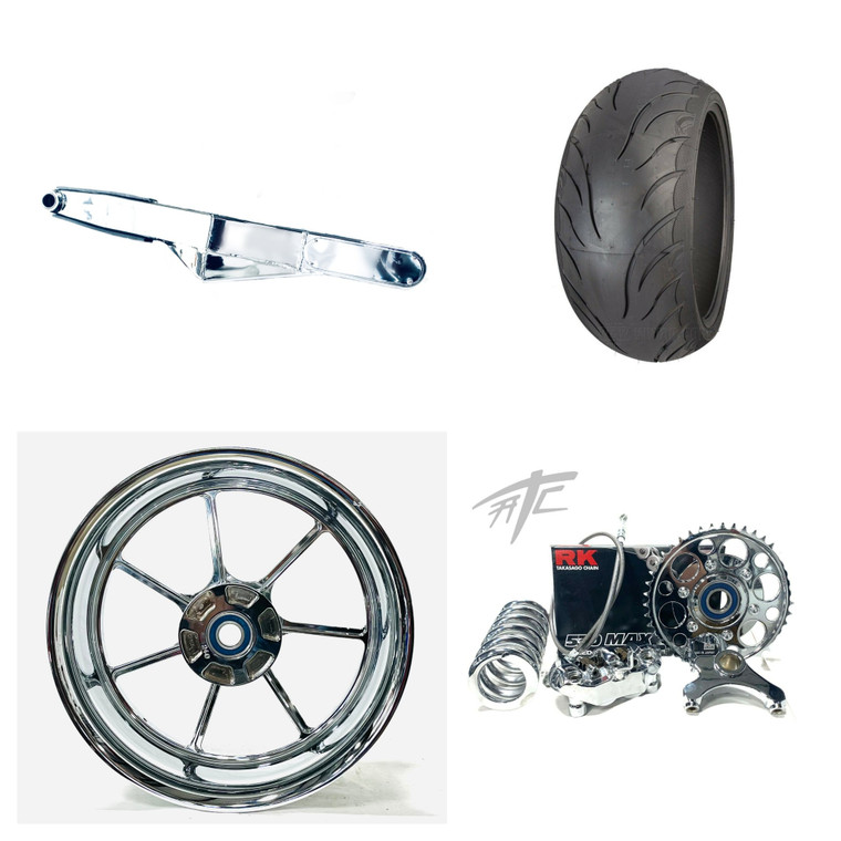 HAYABUSA 300 CHROME FAT TIRE KIT CHROME REPLICA WHEEL 2022-2024 SUZUKI HAYABUSA