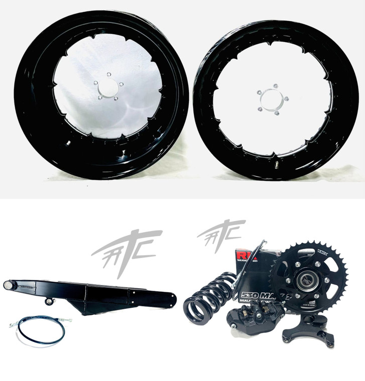 240 FAT TIRE KIT BLACK EVERCLEAR WHEELS BLACK SWINGARM 1999-2007 SUZUKI HAYABUSA