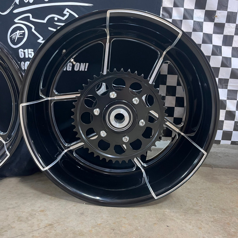 FKR ZX-14 240 FAT TIRE BLACK CONTRAST CUT OZEMPIK WHEELS 06-11