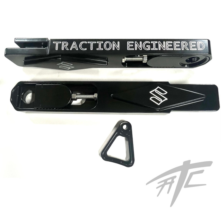 EXTRA LONG BLACK CONTRAST SWINGARM EXTENSIONS 10-14" OVER 13-20 SUZUKI HAYABUSA