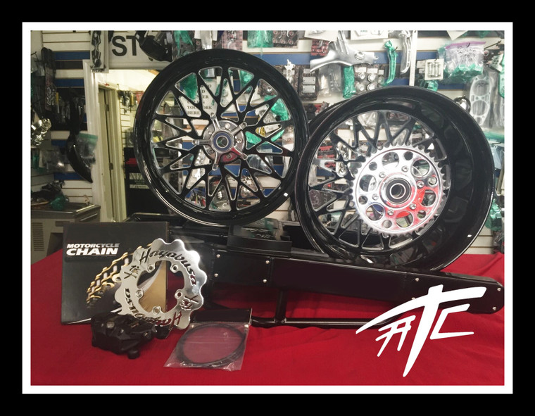 NINJA 330 FAT TIRE KIT BLACK CONTRAST BANDIT WHEELS 12-20 KAWASAKI NINJA ZX-14R