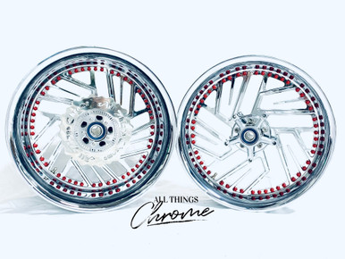 STOCK SIZE CHROME TWIST IT WHEELS W/ RED RIVETS 2012-2020