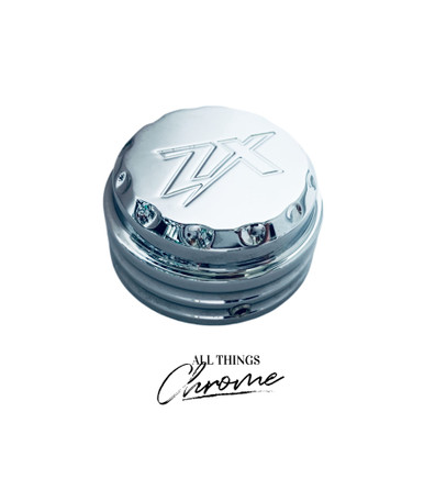 CHROME ZX ENGRAVED DIAMOND CUT YOKE CAP 2006-2011 KAWASAKI NINJA