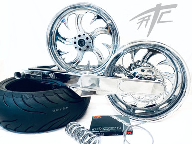 ZX-10R 240 FAT TIRE KIT CHROME SHARK TOOTH WHEELS 10-15 NINJA ZX