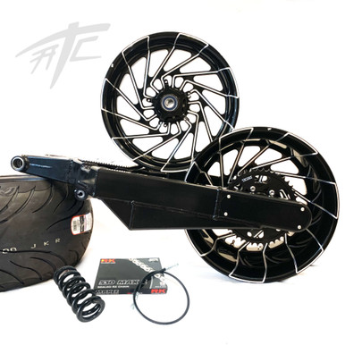 ？ NINJA 300 OSD FAT TIRE KIT BLACK CONTRAST CUT MAYHEM WHEELS 00-05