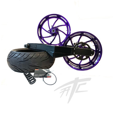 norinyan☆ NINJA 240 FAT TIRE KIT PURPLE PIRANHA WHEELS BLACK ARM 00-05