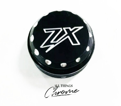 ZX-14 BLACK CONTRAST DIAMOND CUT “ZX” ENGRAVED YOKE CAP 2020