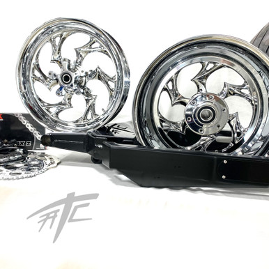 360 OSD FAT TIRE KIT CHROME SHIFTER WHEELS BLACK STEALTH 99-22