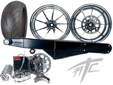 オーダー用 240 FAT TIRE KIT CHROME OMNI WHEELS BLACK STEALTH ARM 06-11