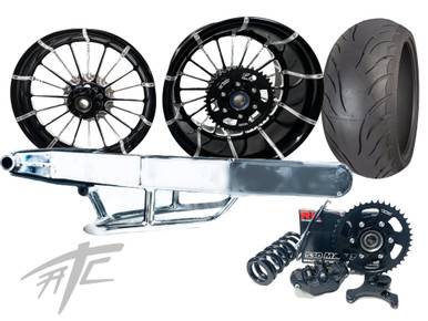 ギア5 240 FAT TIRE KIT BLACK CONTRAST INFIDEL WHEELS CHROME 01-05