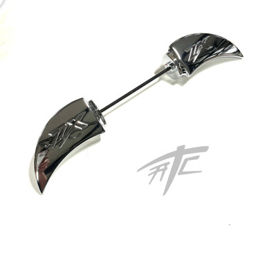 ZX-14 CHROME ZX ENGRAVED FRONT AXLE WINGS 2006-2011 KAWASAKI NINJA 