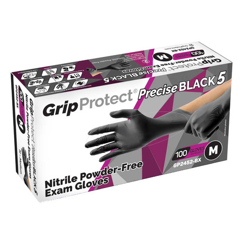 GripProtect® Precise BLACK 5 Nitrile Exam Gloves