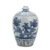 Blue And White Garlic Head Vase Flower Bird Motif