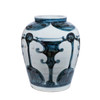 Blue And White Abstract Painting Jar