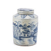 Blue And White Village House Tea Jar