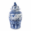 Blue & White Temple Jar W/ 8 Immortals Motif