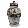 Rusty Brown Silla Flower Temple Jar - 2 Sizes