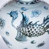 Indigo Blue Tall Dragon Phoenix Porcelain Vase