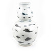 Indigo Blue Floating Cloud Gourd Porcelain Vase
