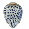 Blue And White Tiny Lid Mini Jar Peony Dots