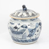Blue And White Fish Lotus Rice Jar