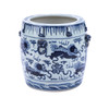 Blue & White Lion Drum Shape Planter