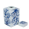 Blue And White Square Tea Jar Weeping Plum