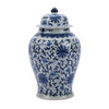 Blue & White Twisted Lotus Temple Jar