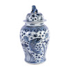 Blue & White  Porcelain Fish Temple Jar