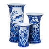 Blue And White Pheasant Paneled Vase - 3 Sizes