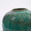 Vintage Light Green Carved Jar Round