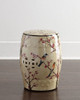 Beige Famille Rose Garden Stool with Magpie Cherry Motif