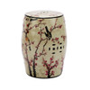 Beige Famille Rose Garden Stool with Magpie Cherry Motif