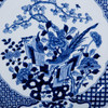Blue And White Plate Pheasant Floral Motif