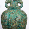 Speckled Green Warrior Vase Elephant Ear Handle