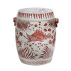 Moka Porcelain Garden Stool Fish Motif