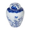 Blue And White Flower Bird Jar