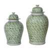 Mint Green Fish Scale Temple Jar Large - Small