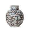 Indigo & Brown Straight Neck Maze Jar