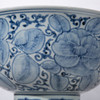 Blue And White Peony Mortif Serving Bowl Tall Base