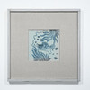 Hand Painted Blue & White Porcelain Tile Puffer Fish - Framed /12F01