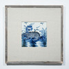 Hand Painted Blue & White Porcelain Tile Kirin Motif - Framed /12F02