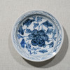 Handpainted Blue & White Porcelain Flower Plates Set of 3 - Acrylic Shadow Box /S09
