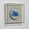 Handpainted Blue & White Porcelain Coaster Fairy Birthday Celebration - Acrylic Shadow Box /S59
