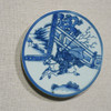 Handpainted Blue & White Porcelain Coaster Knight Han - Acrylic Shadow Box /S59